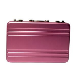 Mini Metal Briefcase Card Holder Pink Aluminum Alloy Case NEW in box